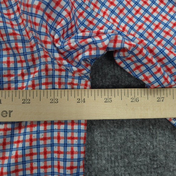 Huk Shirt Mens Large Red Plaid Tide Point Performance Fishing Camp Hike Outdoors - Picture 8 of 11